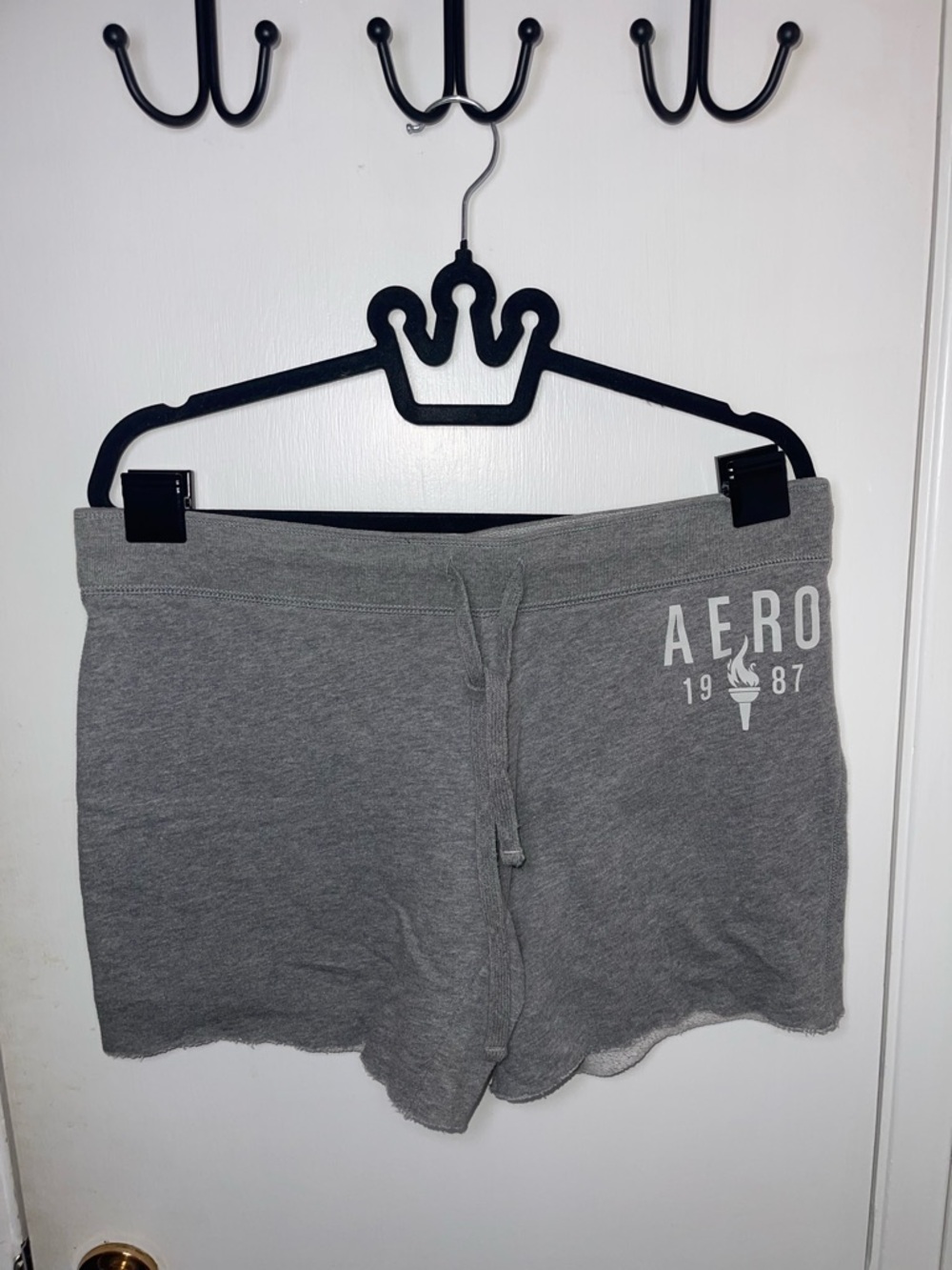 EUC Aeropostale Gray Terry Drawstring Lounge Shorts with Logo